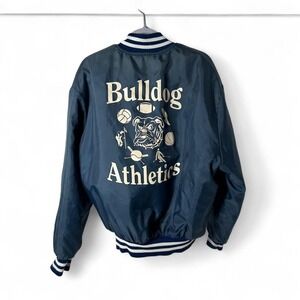 Vintage‎ Bull dog Georgetown Athletics Navy blue varsity jacket